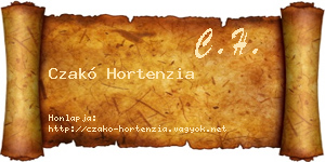 Czakó Hortenzia névjegykártya